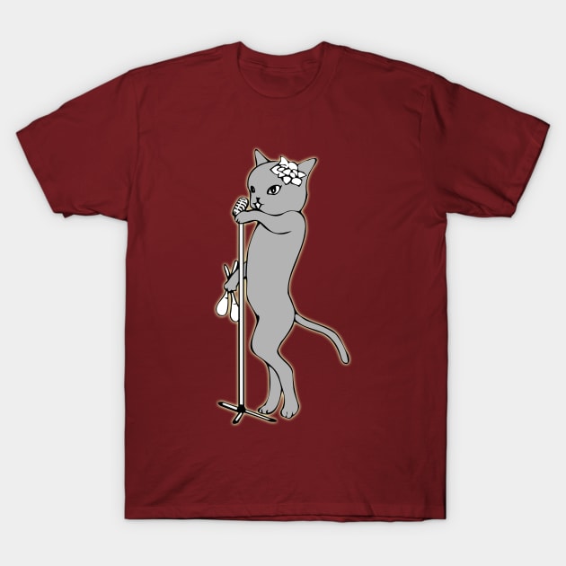 Cat Singing T-Shirt by DonnaPeaches